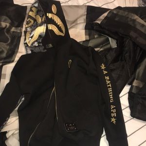Black and gold Bape jacket
